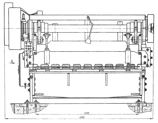 Н3121 Габарит робочого простору і креслення общего вида ножниц